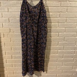 Waist-Defined Floral Midi Cami Dress